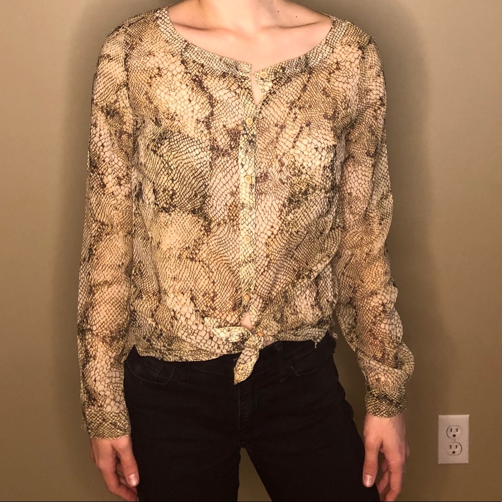 Urban Outfitters Snakeskin Lightweight Blouse✨